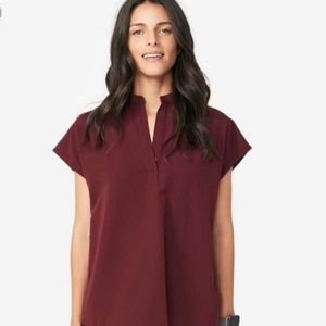 NWOT Figs Rafaela Burgundy Scrub Top